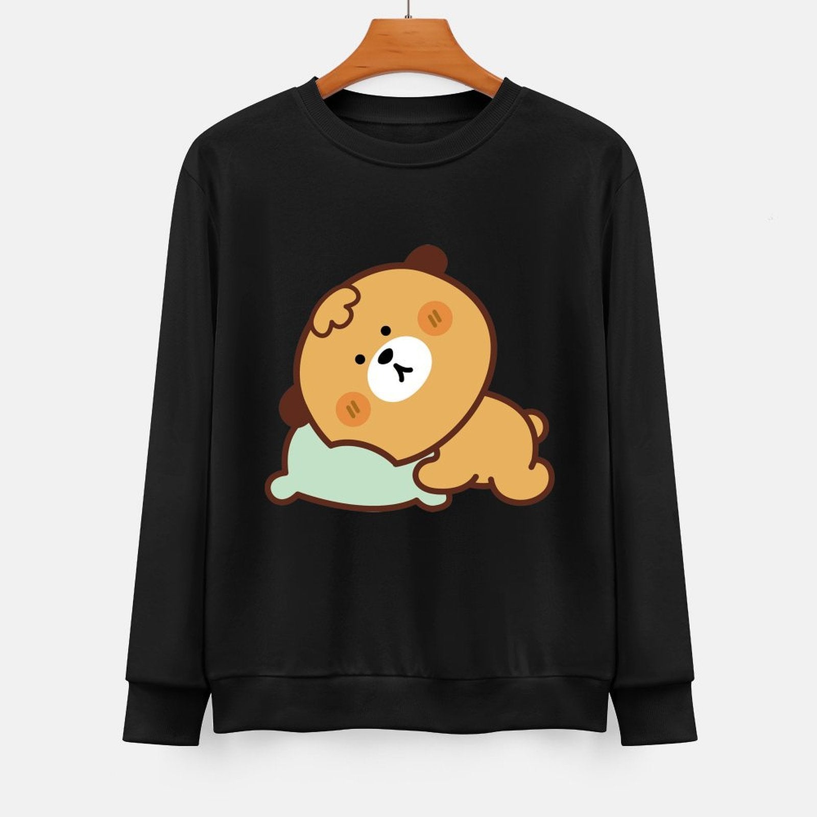 Front Patterned Long Sleeve TopLifestyle Easy-Care